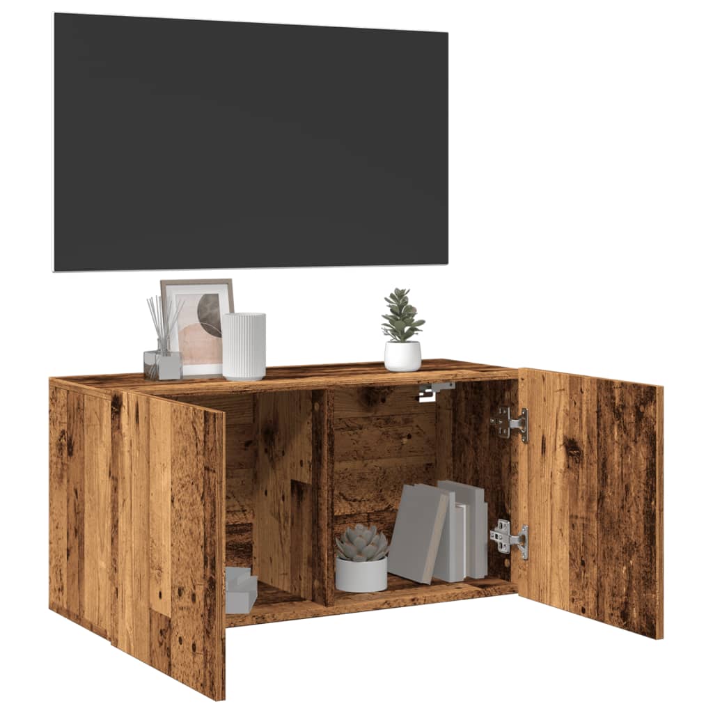 Tv Skříňka Nástěnná Old Wood 80 X 30 X 41 Cm