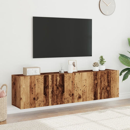 Tv Skříňky Nástěnné 2 Ks Old Wood 80 X 30 X 41 Cm