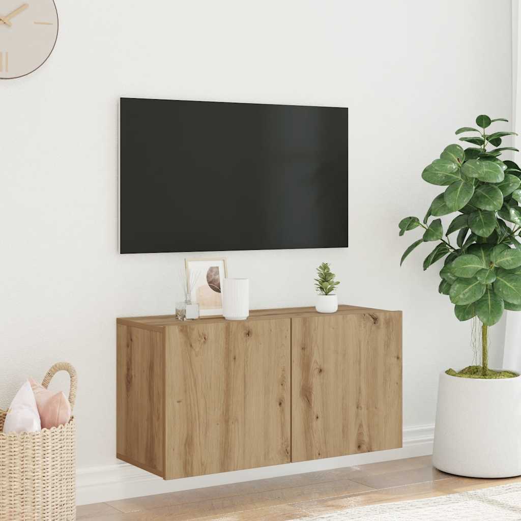Tv Skříňka Nástěnná Dub Artisan 80 X 30 X 41 Cm