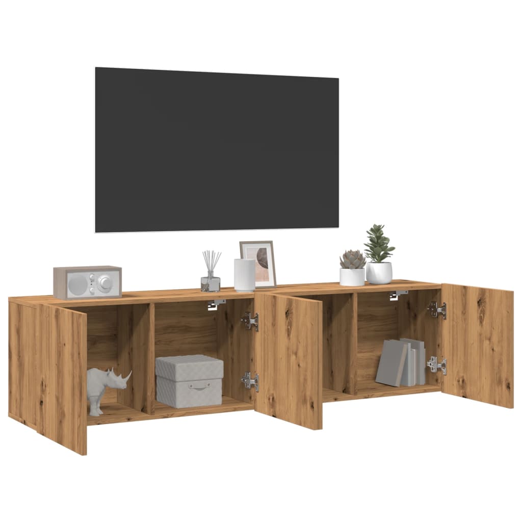 Tv Skříňky Nástěnné 2 Ks Dub Artisan 80 X 30 X 41 Cm