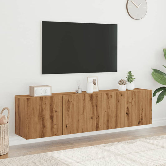 Tv Skříňky Nástěnné 2 Ks Dub Artisan 80 X 30 X 41 Cm