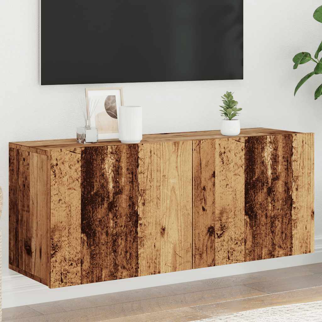 Tv Skříňka Nástěnná Starého Dřeva 100X30X41 Cm