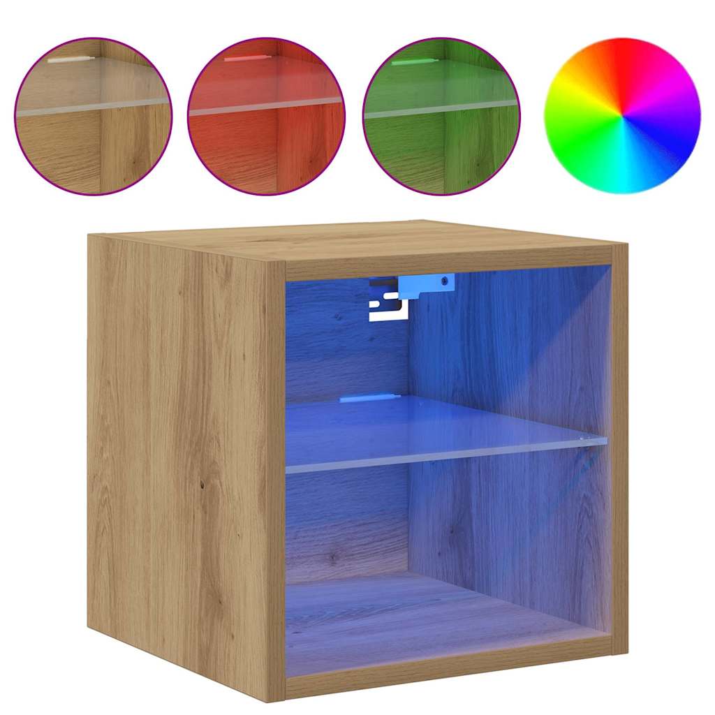 Nástěnné Tv Skříňky S Led 2 Ks 30 X 28,5 X