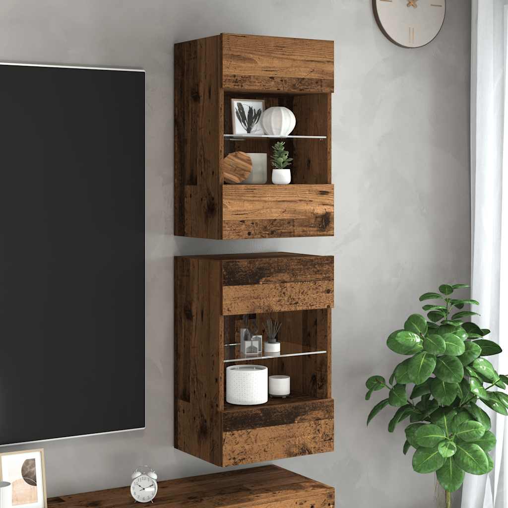Nástěnná Tv Skříňka S Led Osvětlením 40 X 30 X 60,5 Cm