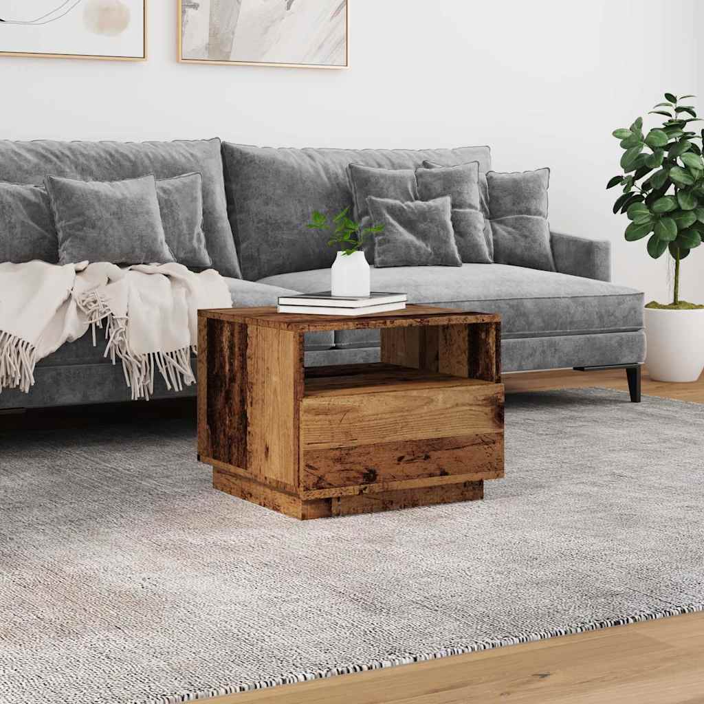 Konferenční Stolek S Led Osvětlením Old Wood 50 X 49 X 40 Cm