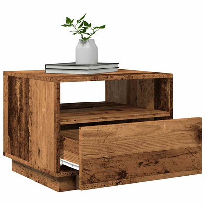 Konferenční Stolek S Led Osvětlením Old Wood 50 X 49 X 40 Cm