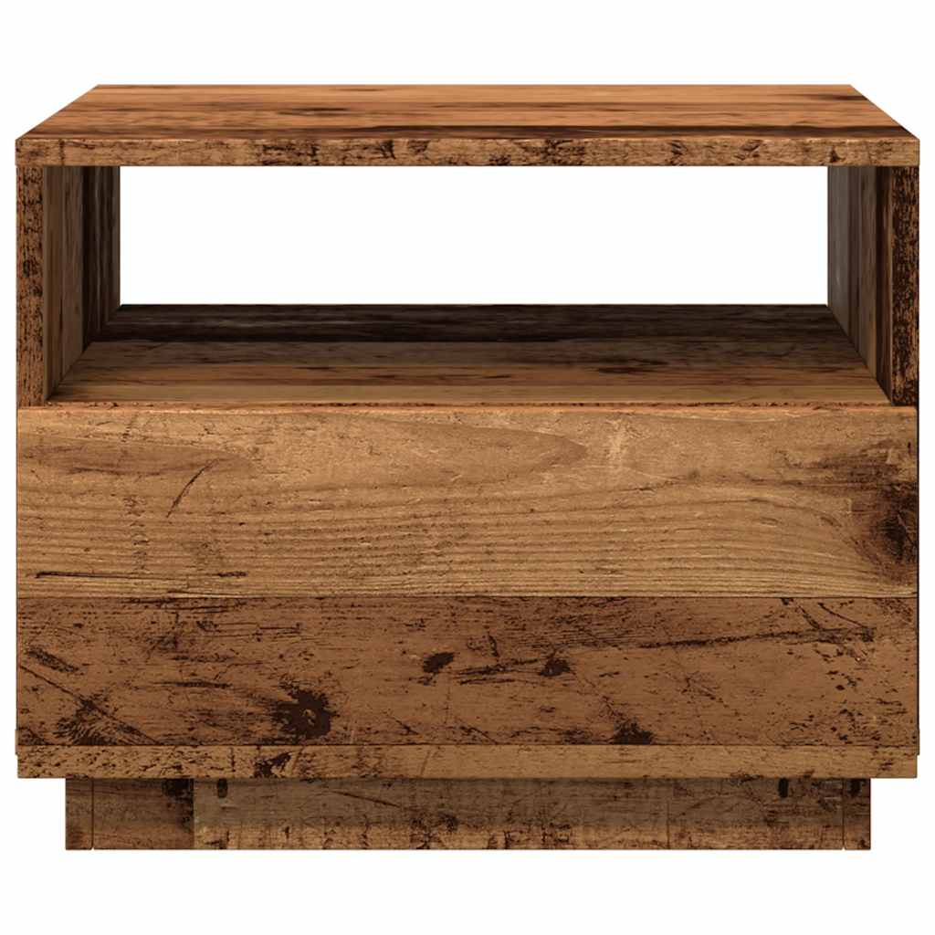 Konferenční Stolek S Led Osvětlením Old Wood 50 X 49 X 40 Cm