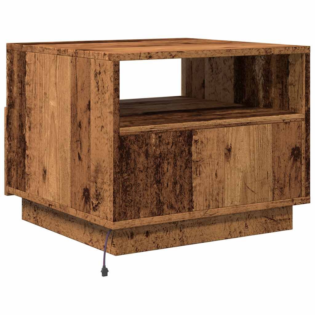 Konferenční Stolek S Led Osvětlením Old Wood 50 X 49 X 40 Cm