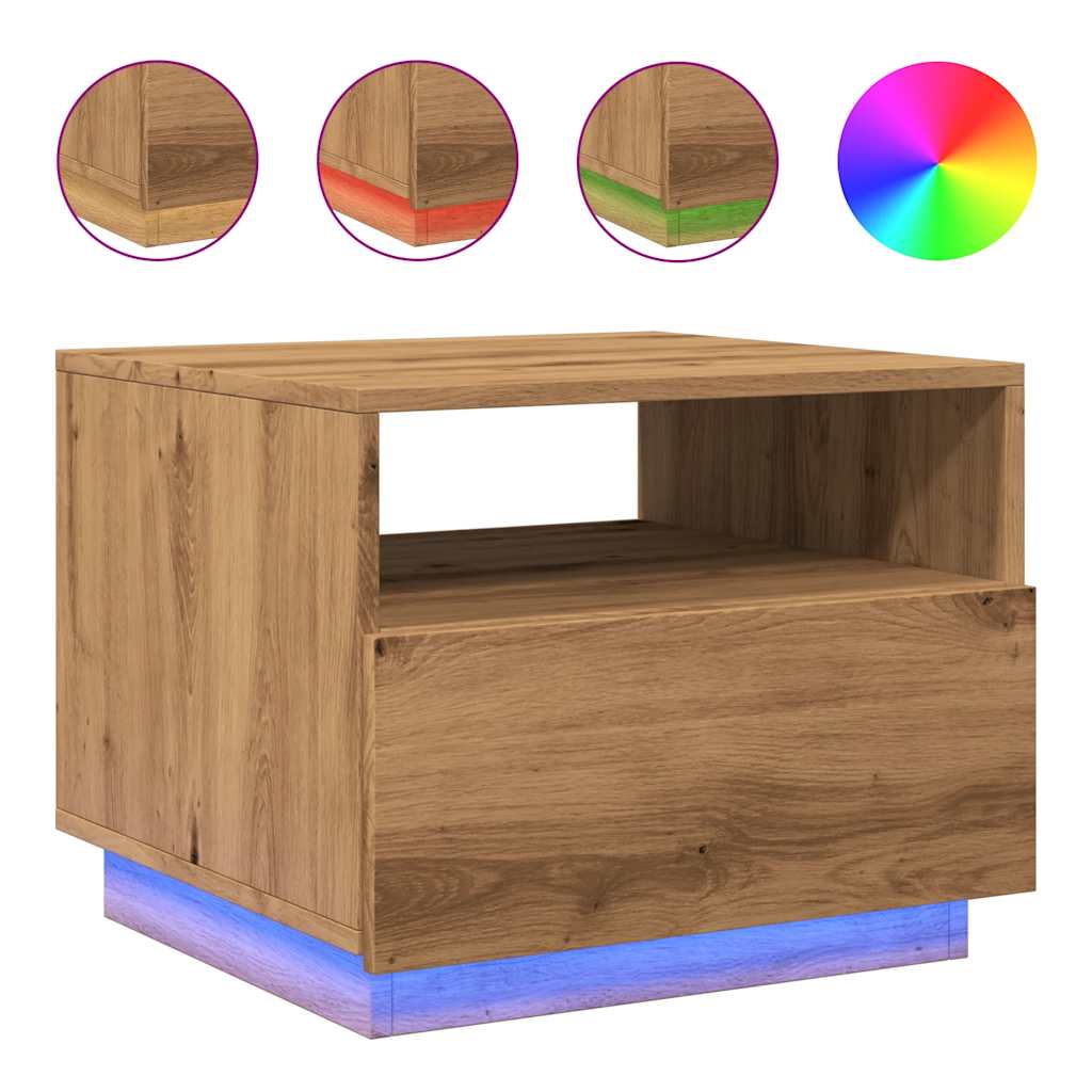 Konferenční Stolek S Led Osvětlením 50 X 49 X 40 Cm
