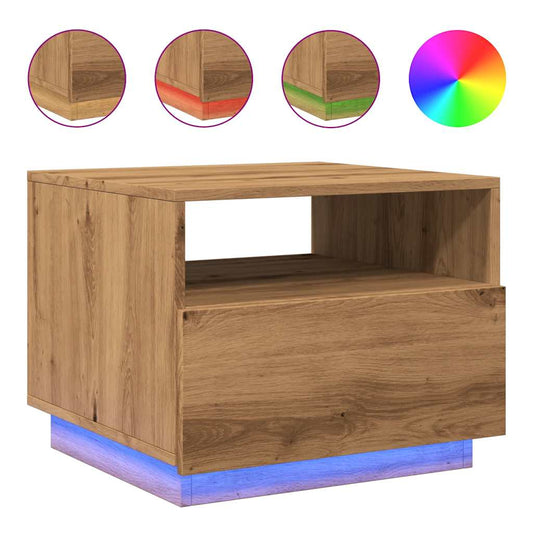 Konferenční Stolek S Led Osvětlením 50 X 49 X 40 Cm