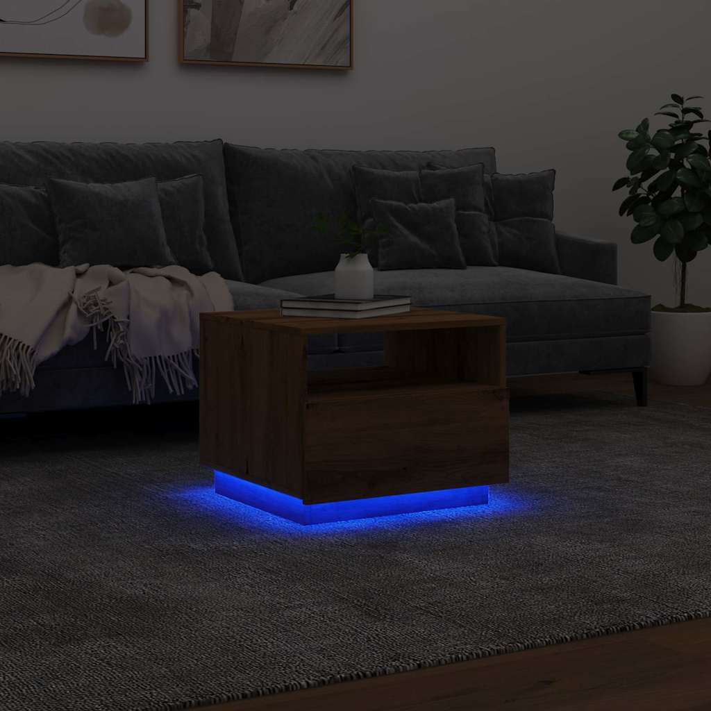Konferenční Stolek S Led Osvětlením 50 X 49 X 40 Cm