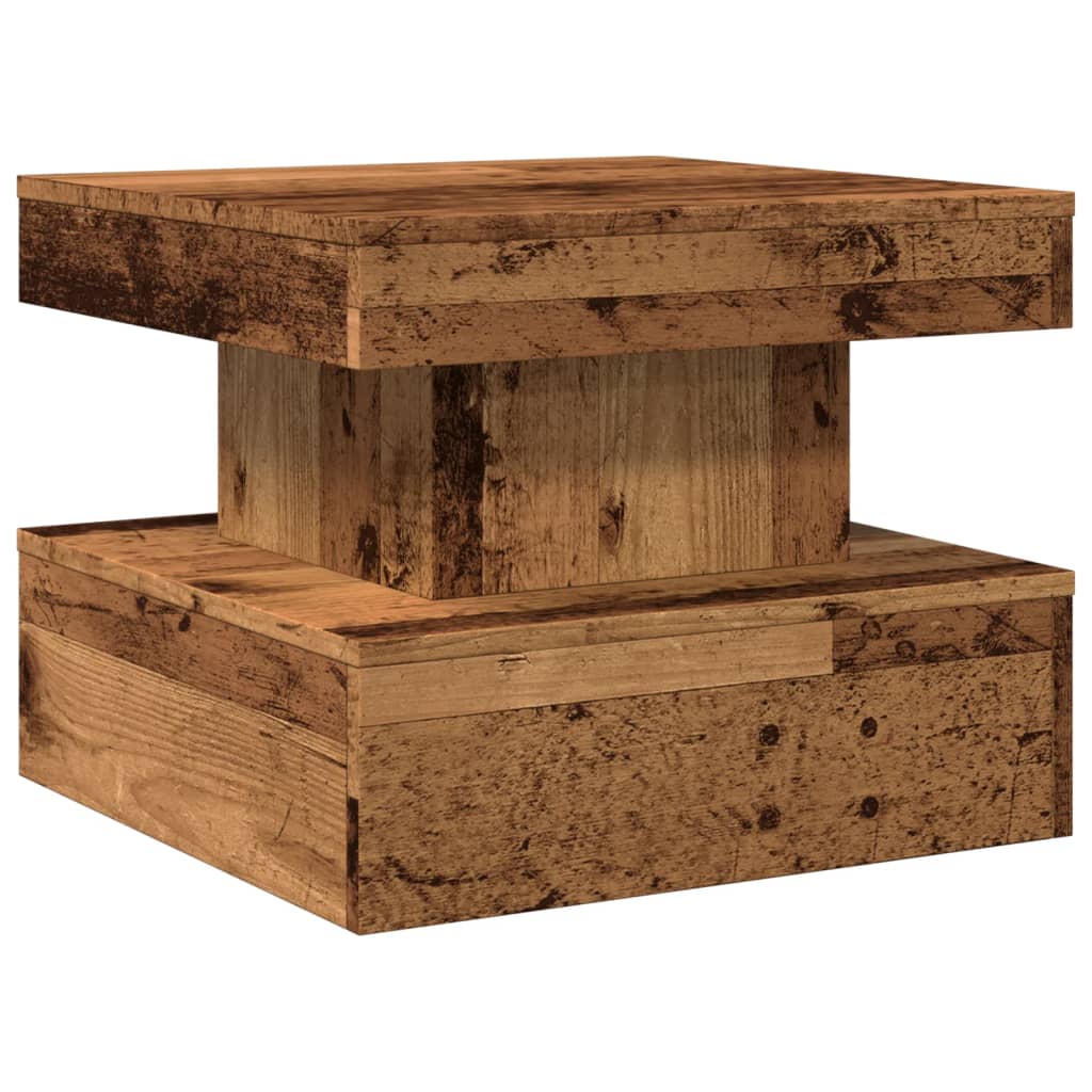 Konferenční Stolek S Led Osvětlením Old Wood 50 X 50 X 40 Cm