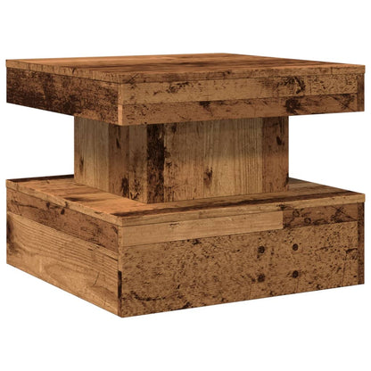 Konferenční Stolek S Led Osvětlením Old Wood 50 X 50 X 40 Cm