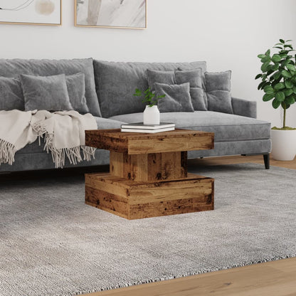 Konferenční Stolek S Led Osvětlením Old Wood 50 X 50 X 40 Cm