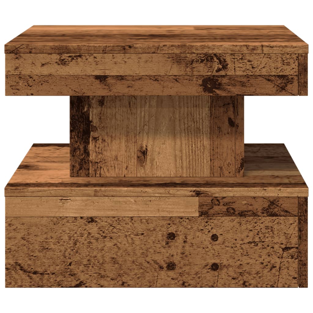 Konferenční Stolek S Led Osvětlením Old Wood 50 X 50 X 40 Cm