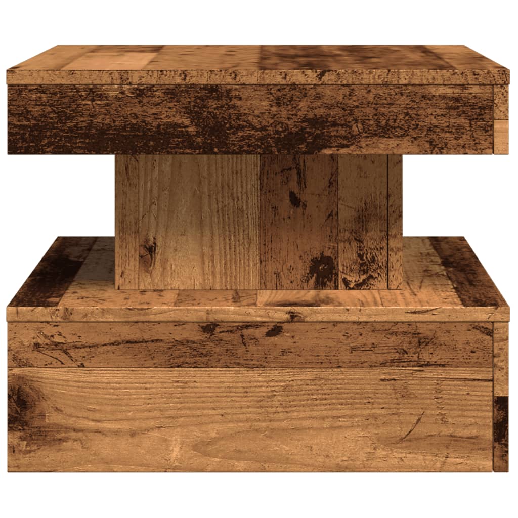 Konferenční Stolek S Led Osvětlením Old Wood 50 X 50 X 40 Cm