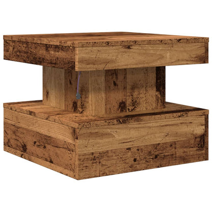 Konferenční Stolek S Led Osvětlením Old Wood 50 X 50 X 40 Cm