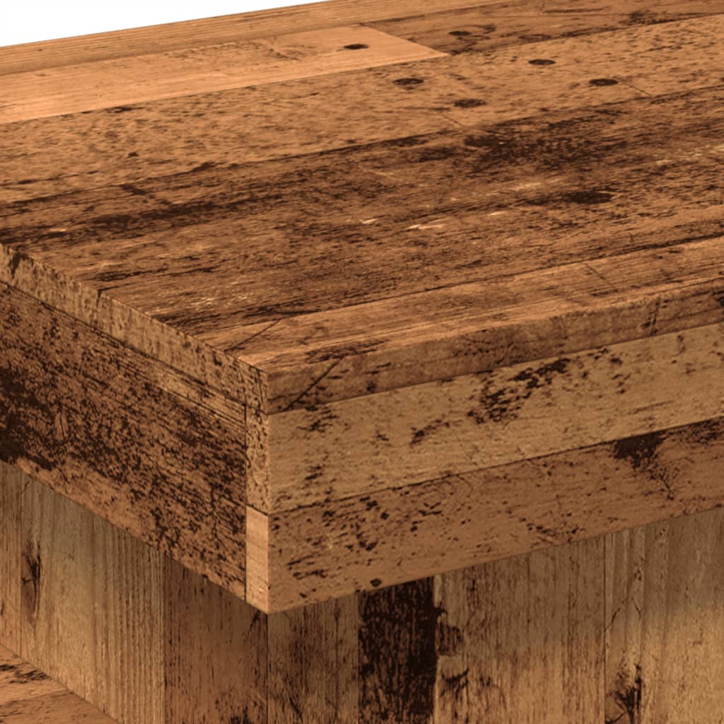 Konferenční Stolek S Led Osvětlením Old Wood 50 X 50 X 40 Cm