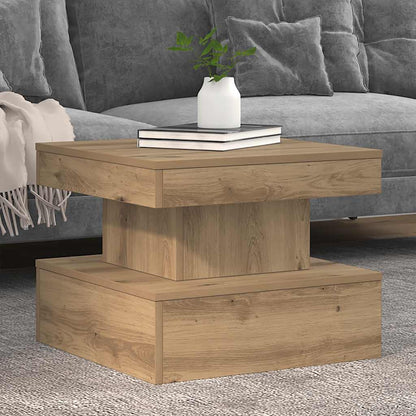 Konferenční Stolek S Led Osvětlením Dub Artisan 50 X 50 X 40 Cm