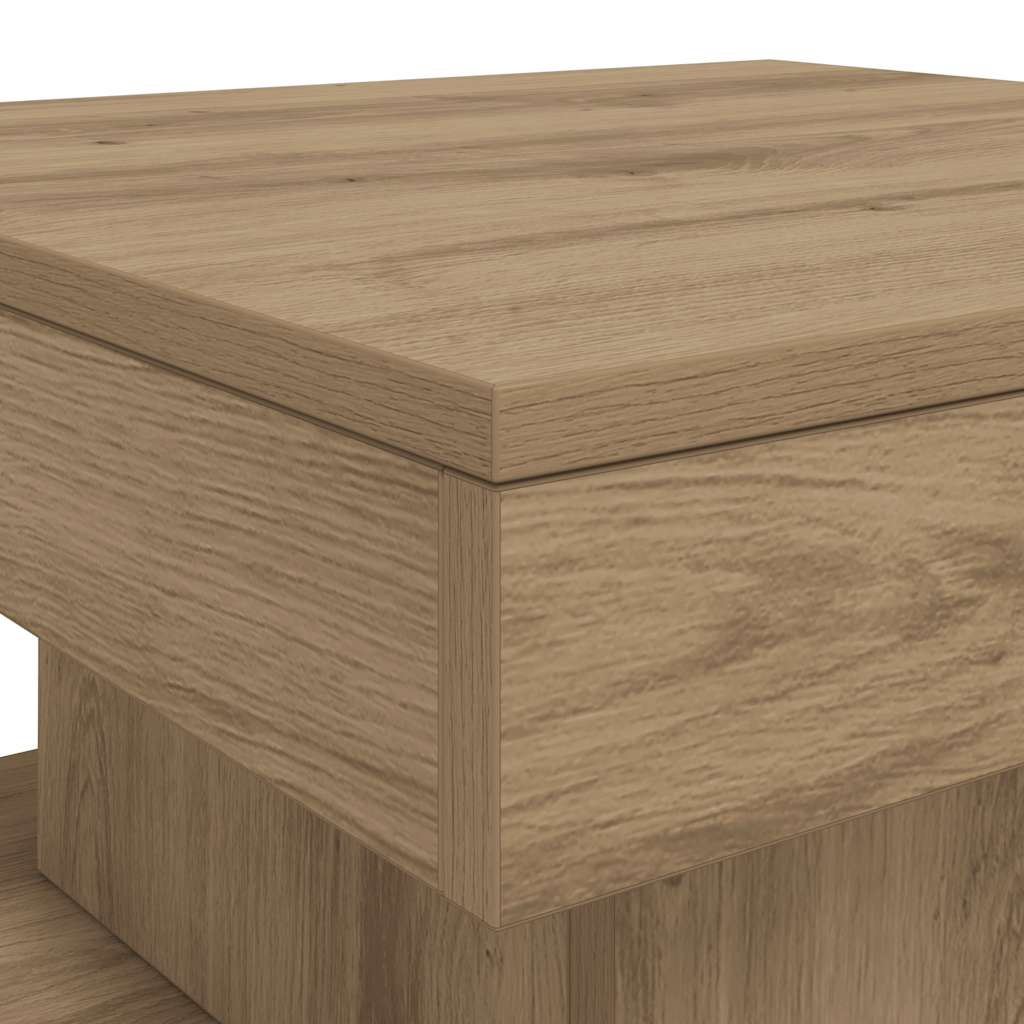 Konferenční Stolek S Led Osvětlením Dub Artisan 50 X 50 X 40 Cm