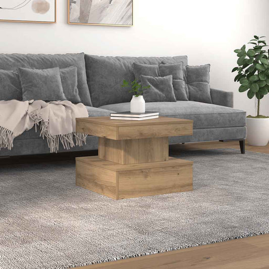 Konferenční Stolek S Led Osvětlením Dub Artisan 50 X 50 X 40 Cm