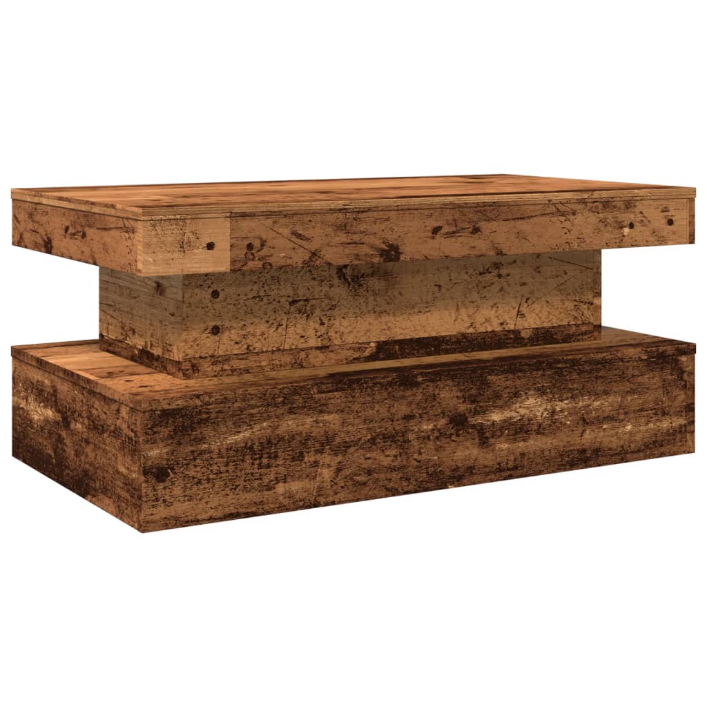 Konferenční Stolek S Led Osvětlením Old Wood 90 X 50 X 40 Cm