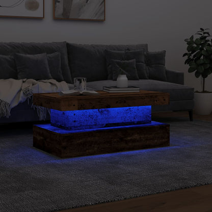 Konferenční Stolek S Led Osvětlením Old Wood 90 X 50 X 40 Cm