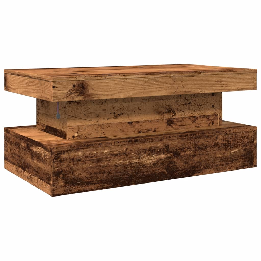 Konferenční Stolek S Led Osvětlením Old Wood 90 X 50 X 40 Cm