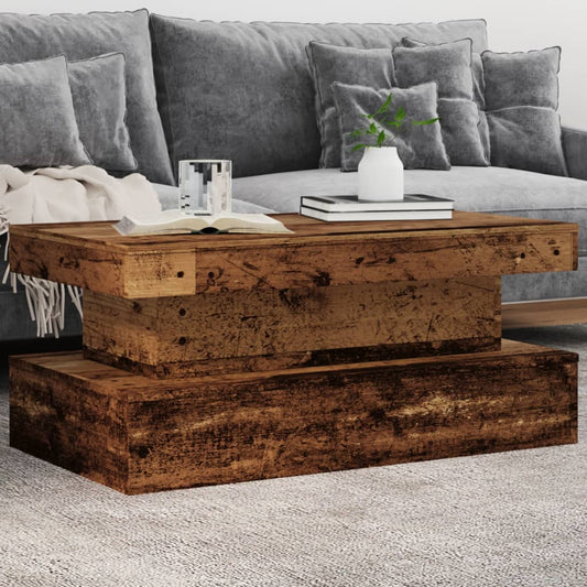 Konferenční Stolek S Led Osvětlením Old Wood 90 X 50 X 40 Cm