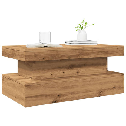 Konferenční Stolek S Led Osvětlením Dub Artisan 90 X 50 X 40 Cm