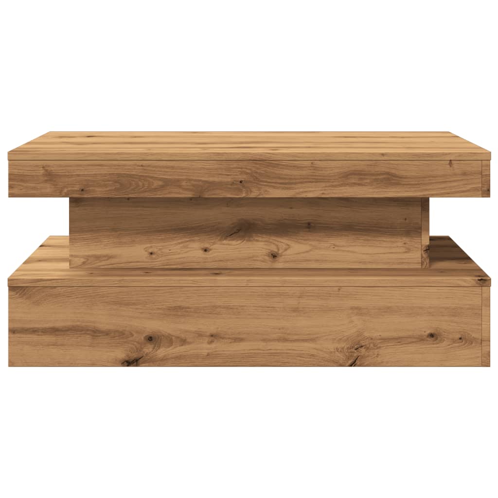 Konferenční Stolek S Led Osvětlením Dub Artisan 90 X 50 X 40 Cm