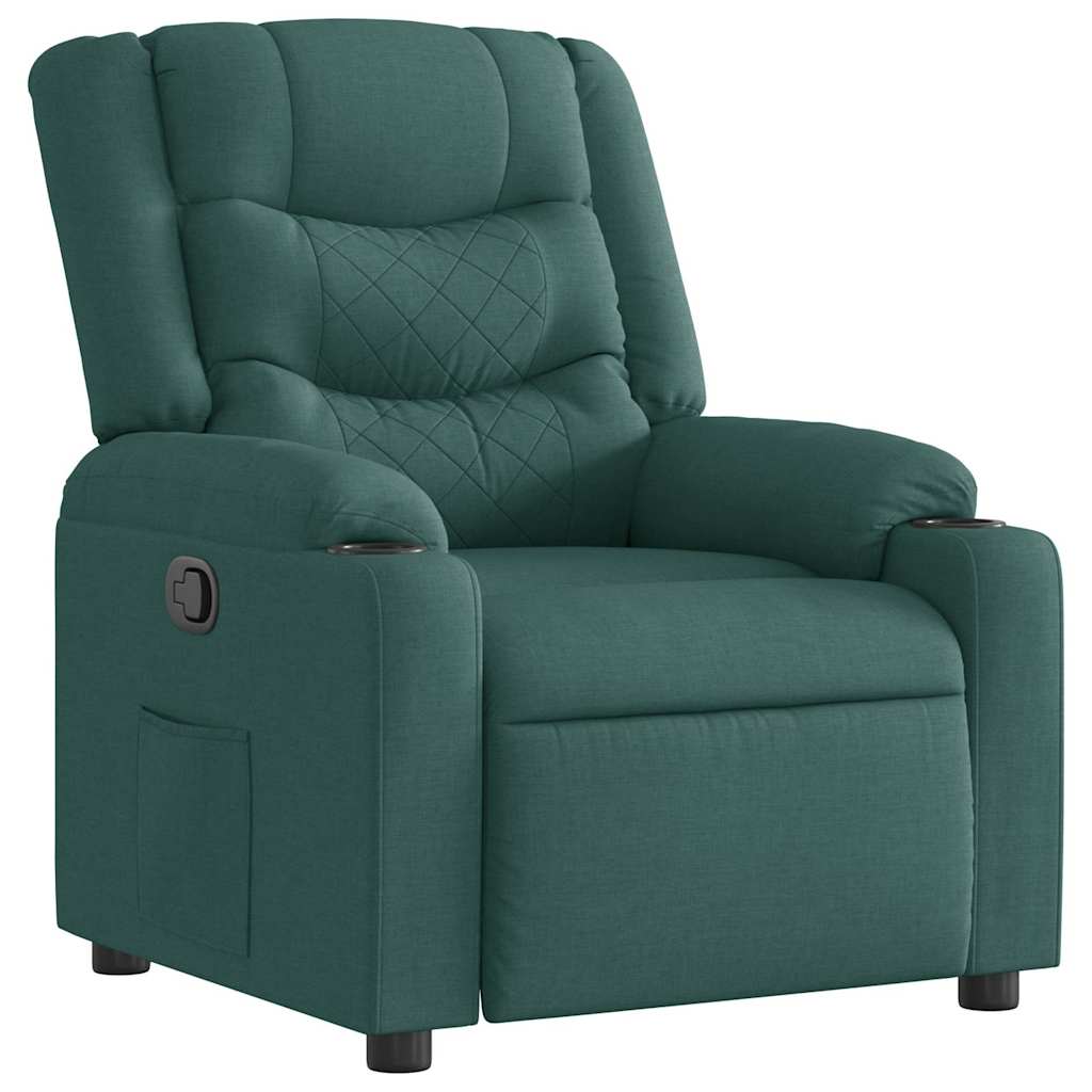 Polohovací Křeslo Tmavě Zelené Textil Tmavě Zelená