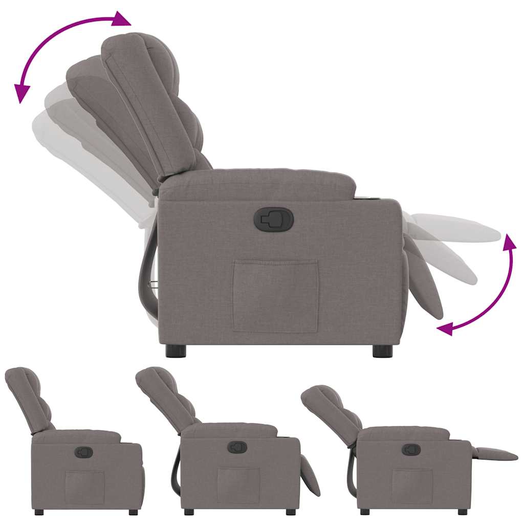 Polohovací Křeslo Textil Taupe