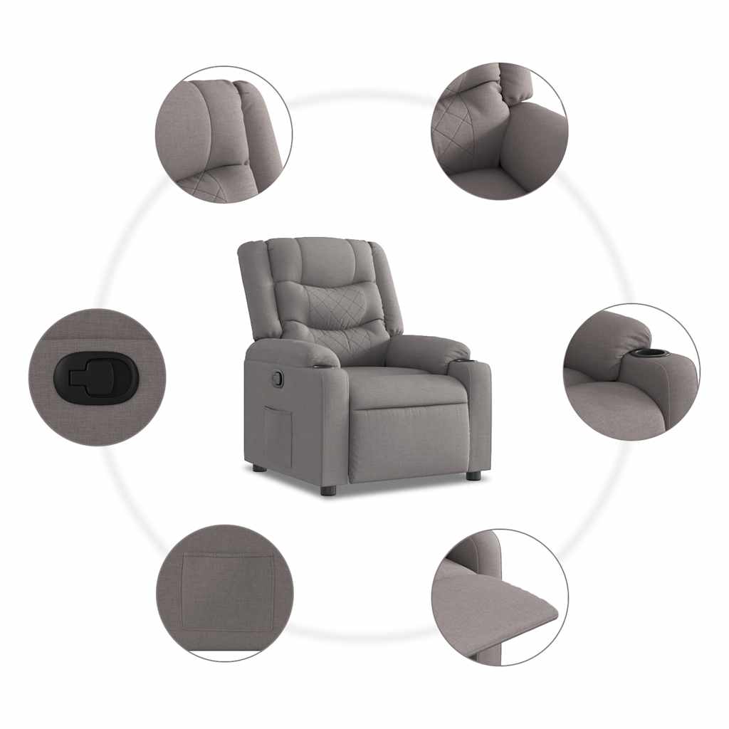 Polohovací Křeslo Textil Taupe
