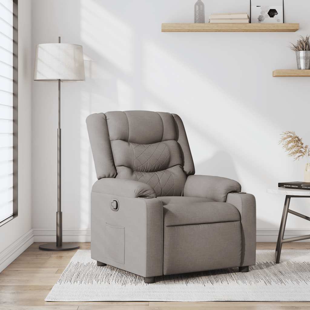 Polohovací Křeslo Textil Taupe