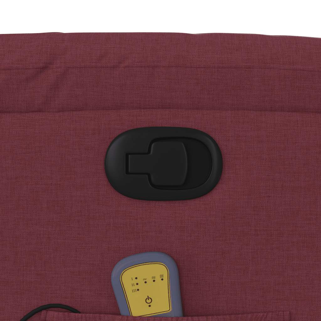 Masážní Polohovací Křeslo Vínové Textil Vínová Červená