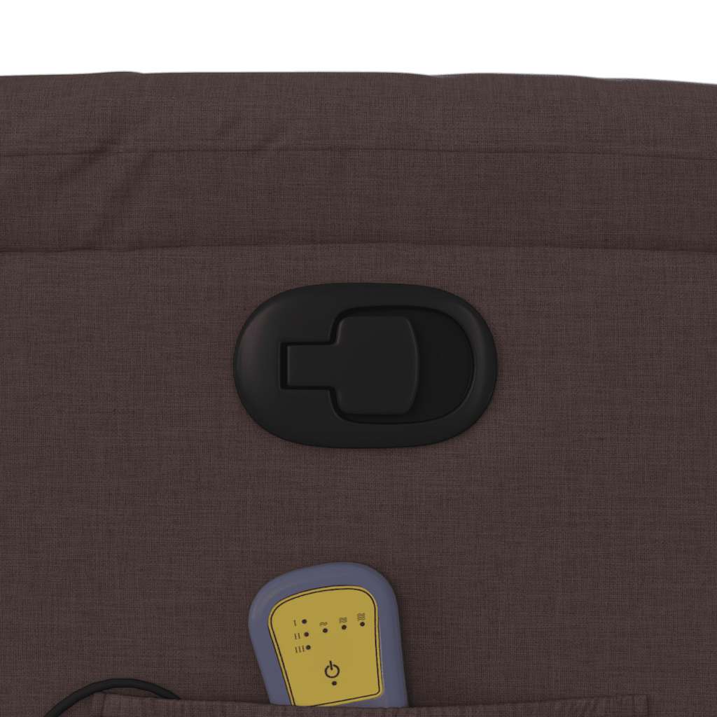 Masážní Polohovací Křeslo Tmavě Hnědé Textil Tmavě Hnědá