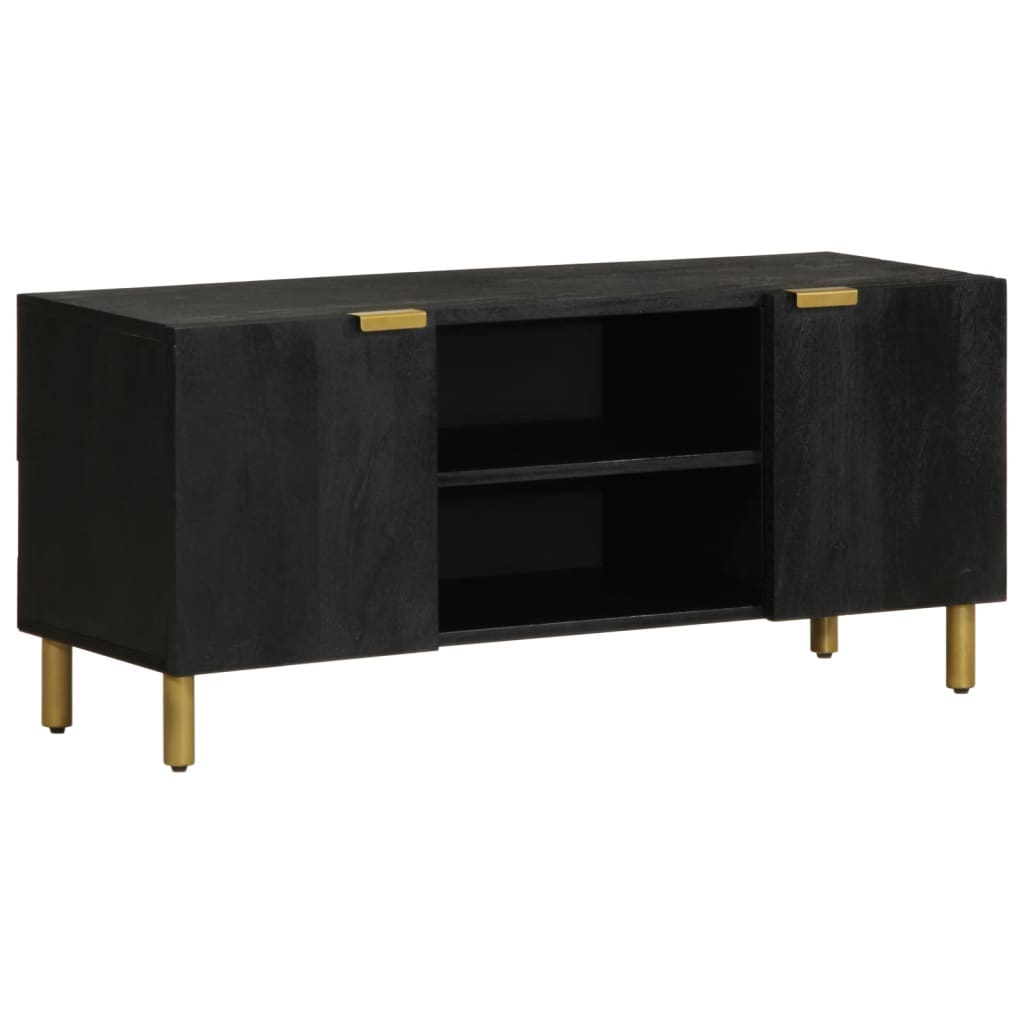 Tv Skříňka Černá 105 X 33 X 46 Cm Kompozitní Dřevo Hnědý Dub