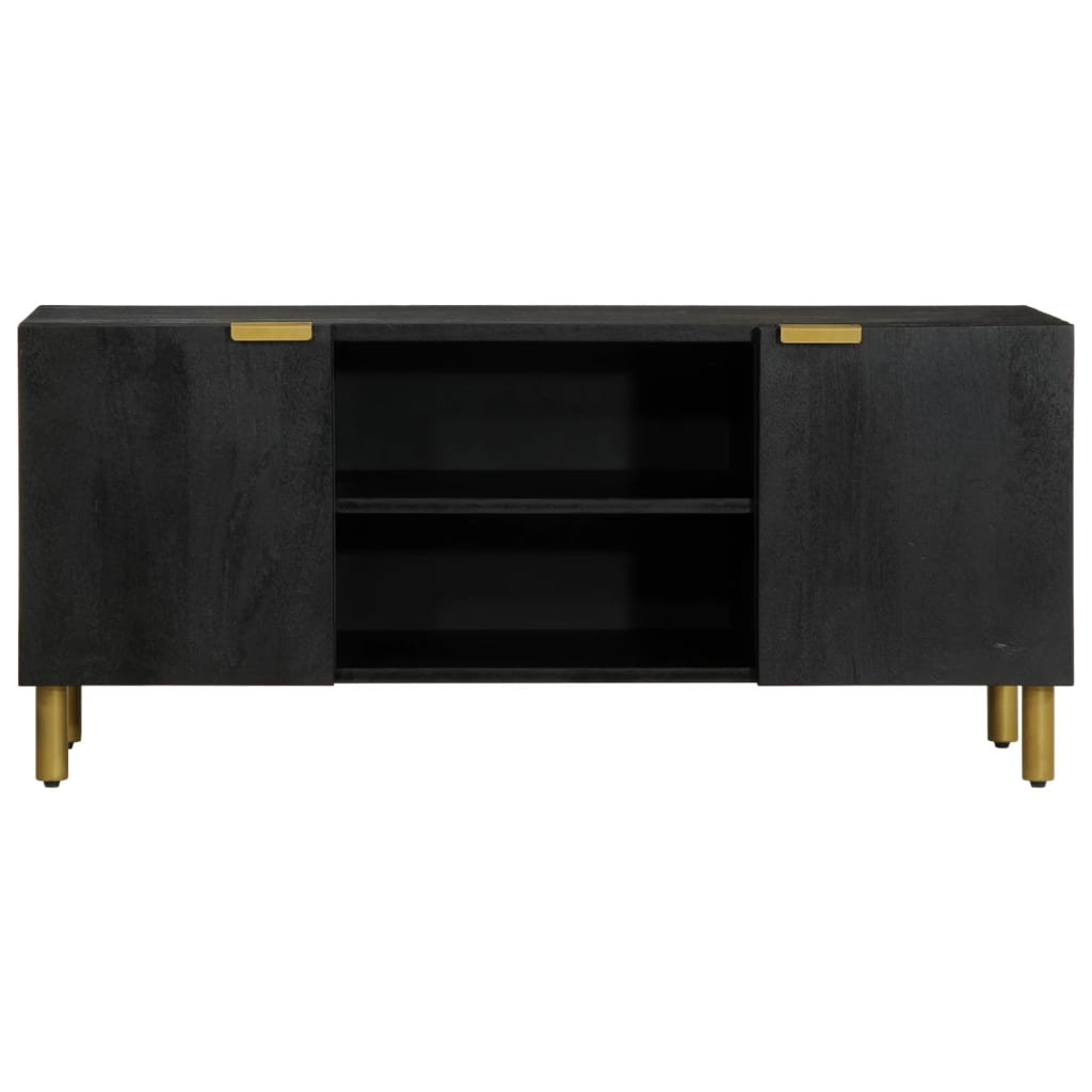 Tv Skříňka Černá 105 X 33 X 46 Cm Kompozitní Dřevo Hnědý Dub