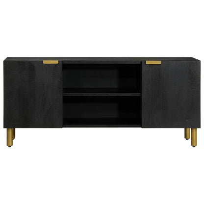 Tv Skříňka Černá 105 X 33 X 46 Cm Kompozitní Dřevo Hnědý Dub