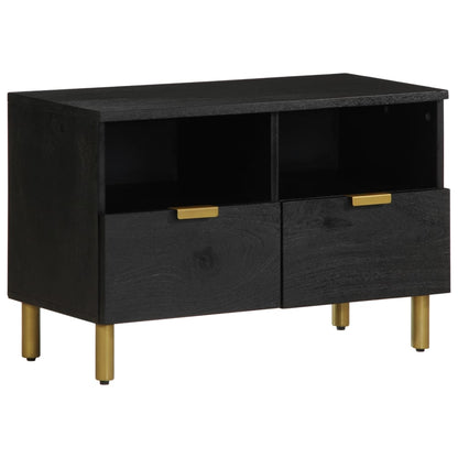 Tv Skříňka Černá 70 X 33 X 46 Cm Kompozitní Dřevo Hnědý Dub