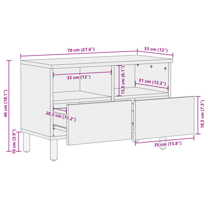 Tv Skříňka Černá 70 X 33 X 46 Cm Kompozitní Dřevo Hnědý Dub