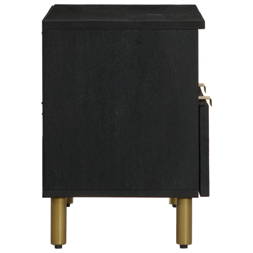 Tv Skříňka Černá 70 X 33 X 46 Cm Kompozitní Dřevo Hnědý Dub