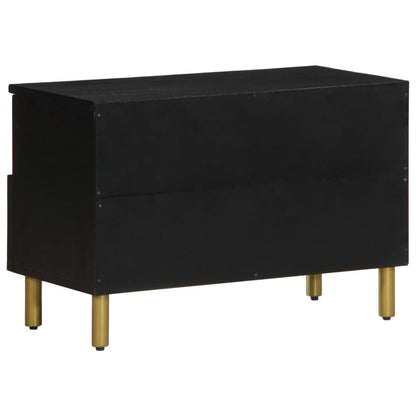 Tv Skříňka Černá 70 X 33 X 46 Cm Kompozitní Dřevo Hnědý Dub