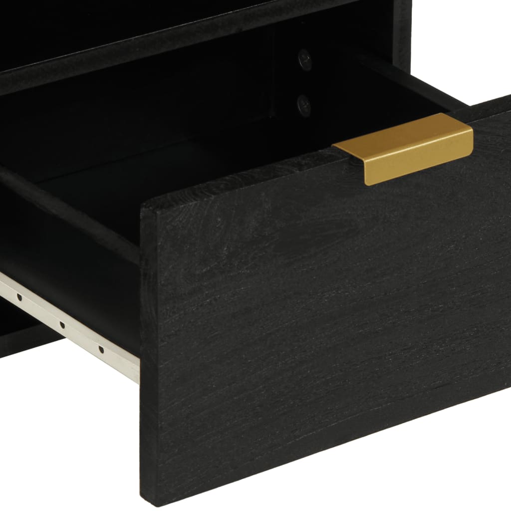Tv Skříňka Černá 70 X 33 X 46 Cm Kompozitní Dřevo Hnědý Dub