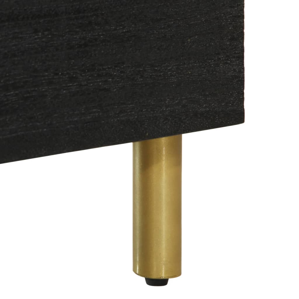 Tv Skříňka Černá 70 X 33 X 46 Cm Kompozitní Dřevo Hnědý Dub