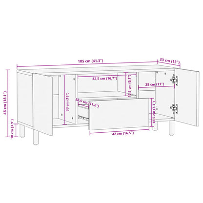 Tv Skříňka Černá 105 X 33 X 46 Cm Kompozitní Dřevo