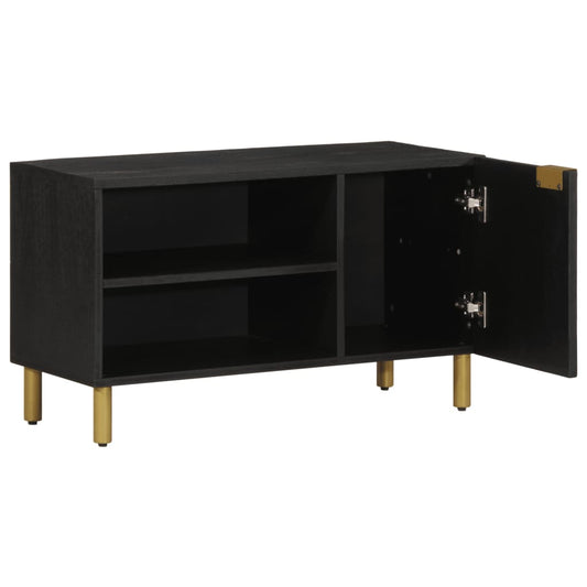 Tv Skříňka Černá 80 X 33 X 46 Cm Kompozitní Dřevo