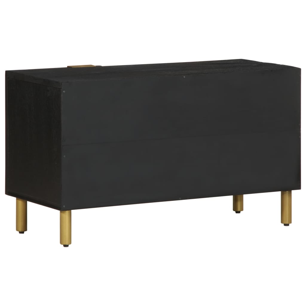 Tv Skříňka Černá 80 X 33 X 46 Cm Kompozitní Dřevo