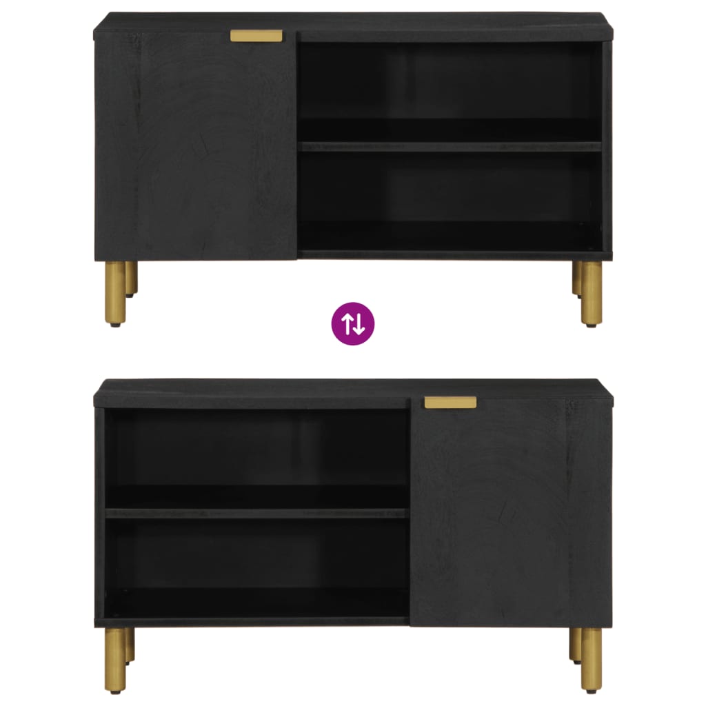 Tv Skříňka Černá 80 X 33 X 46 Cm Kompozitní Dřevo